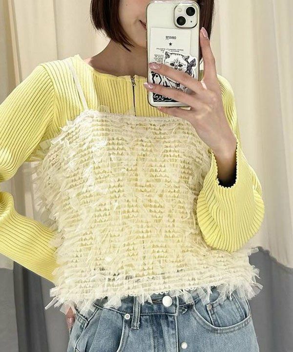 淡くリボンヤーンキャミ | AS KNOW AS オンラインショップ