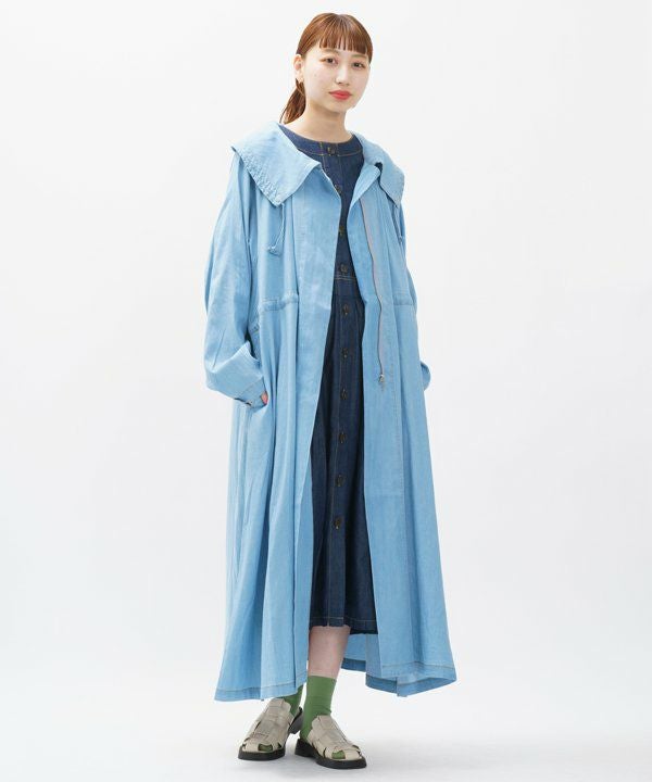 ラビット&ブルーフォックス❣️グリーン系デニムっぽい❣️ロングコート11号 ヒラ衿デニムロングCO | AS KNOW AS オンラインショップ
