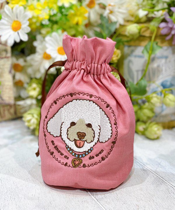 DOG刺繍巾着 | AS KNOW AS オンラインショップ DOG刺繍巾着 | AS KNOW AS オンラインショップ