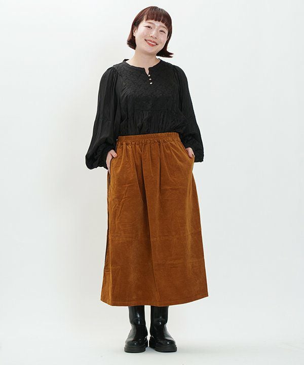 オレンジショコラ 　LASUD メッシュ異素材ミックススカート 新品未使用 ラシュッド LASUD メッシュ異素材ミックススカート （チャコールグレー