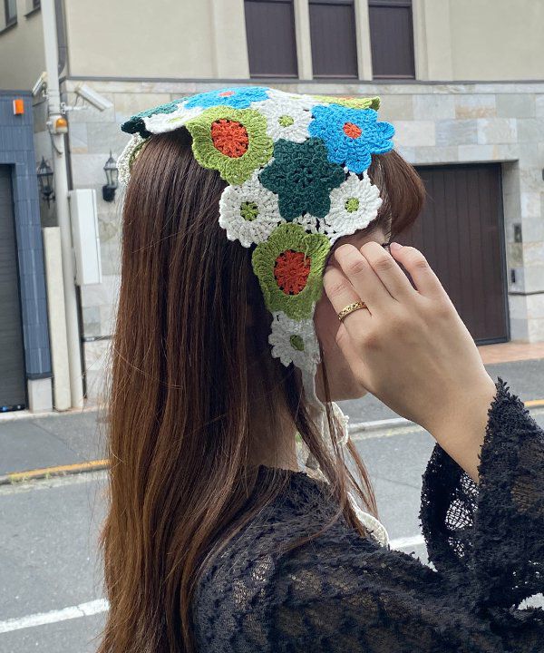 彩り鈎針編バブーシュカ | AS KNOW AS オンラインショップ
