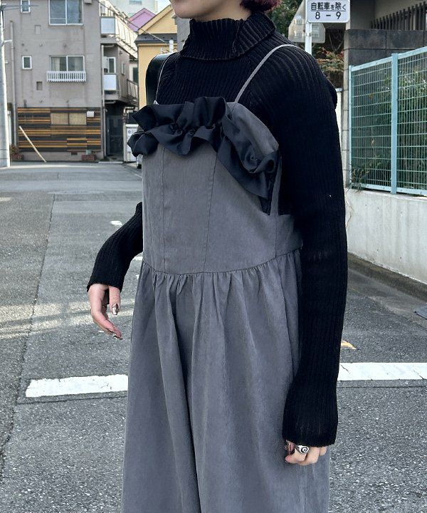 サボテンヒスミニ　8枚セット　80-105 ワンピ　ロンT ロンパース 花柄キラッとストライプドッキングワンピース(80~130cm)(80cm ホワイト