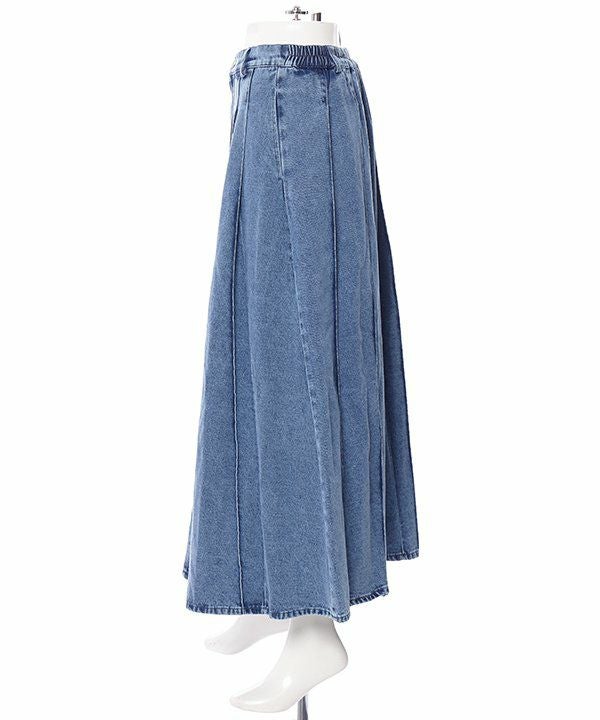 未使用タグ付　大きいサイズ アズノウアズ オオラカ デニムスカート 完売品 AS KNOW AS（アズノゥアズ） デニムスカート リメイク風デニムロング