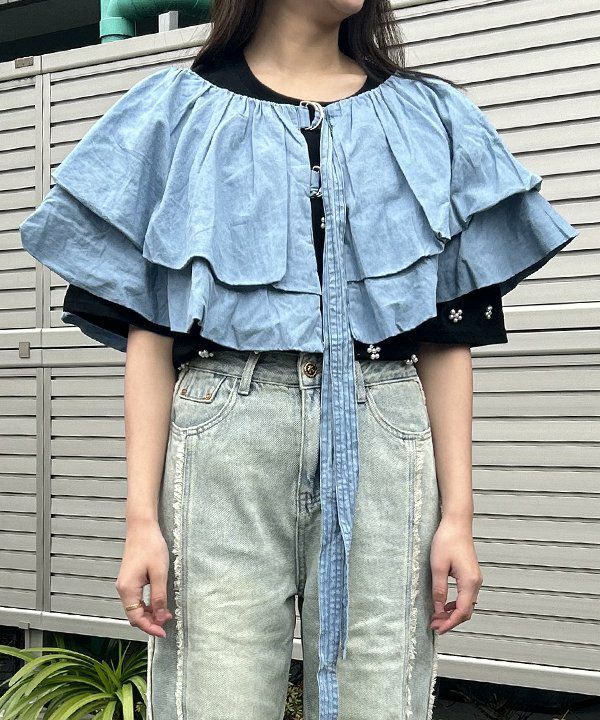 変化を堪能デニム付け衿 | AS KNOW AS オンラインショップ