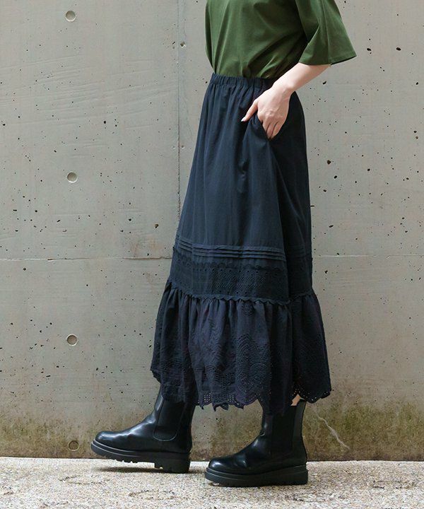 luana レース　オーバースカート　ブラック IENA(イエナ)の「《追加》LUANA レース巻きスカート◇」 - PARTE スカート