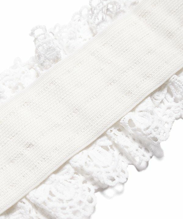 レース×りぼんゴム入りベルト コルセット 風 ベルト ゴム サッシュベルト レースアップ ウエスト
