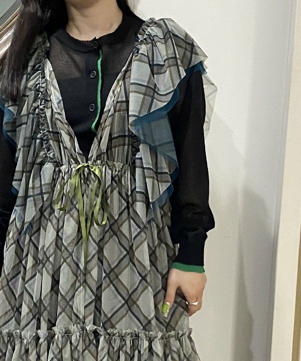 チェック重ねチュールOP | AS KNOW AS オンラインショップ