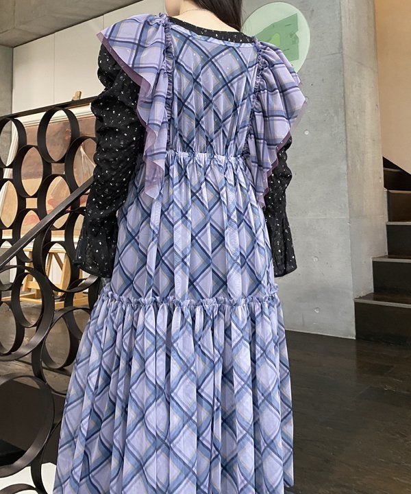 チェック重ねチュールOP | AS KNOW AS オンラインショップ