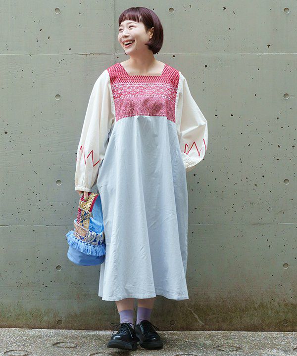 キカ刺繍とバイカラーOP | AS KNOW AS オンラインショップ