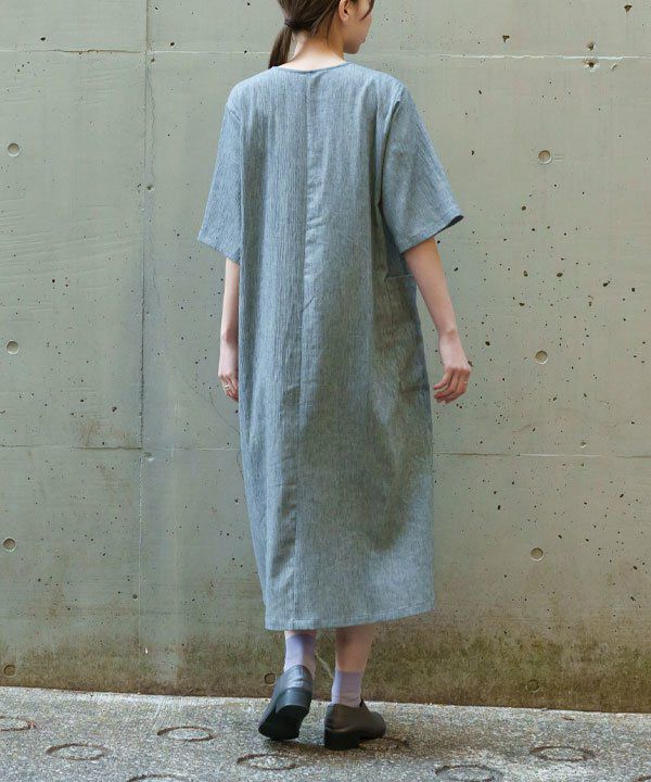 新品値引　08Mab*夏スチールグレー*パーカー半袖シャツワンピース 麻1176 麻マゼヒラリOP | AS KNOW AS オンラインショップ