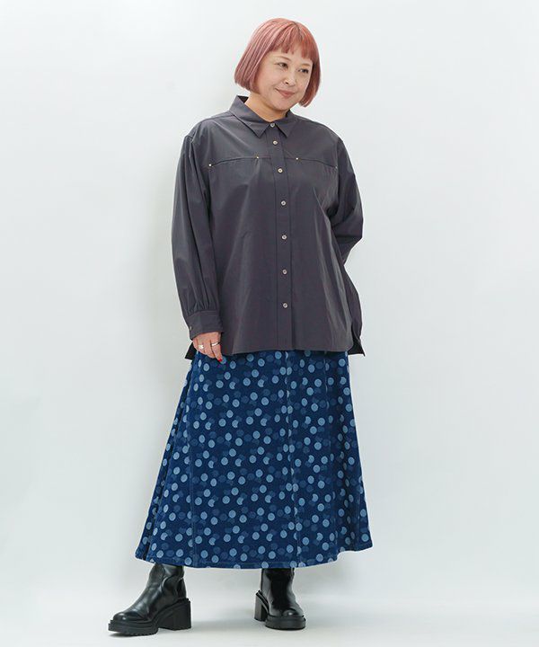 着画★コーデ売り2030★ワイドスリットボックスニット×ミモレ丈スカート KOEISTORE（コウエイストア） スカート レディース 春 夏 春夏 デニム