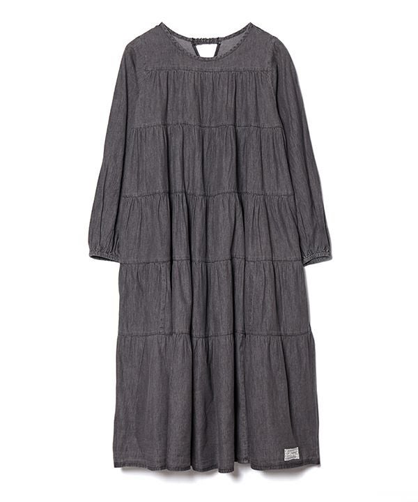 5段ギャザのデニムOP | AS KNOW AS オンラインショップ