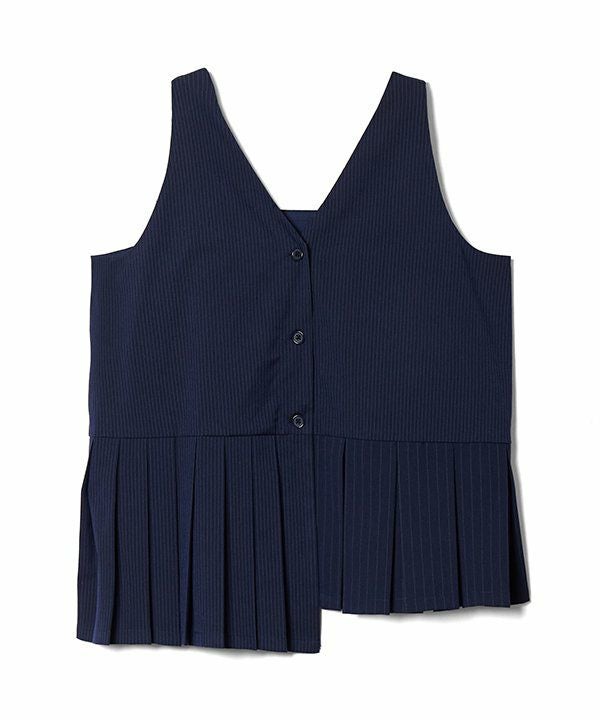 美品 NOBLE 2WAY フレアシルエットブラウス ネイビー ドレープテントフレアブラウス（シャツ／ブラウス）｜NOBLE（ノーブル