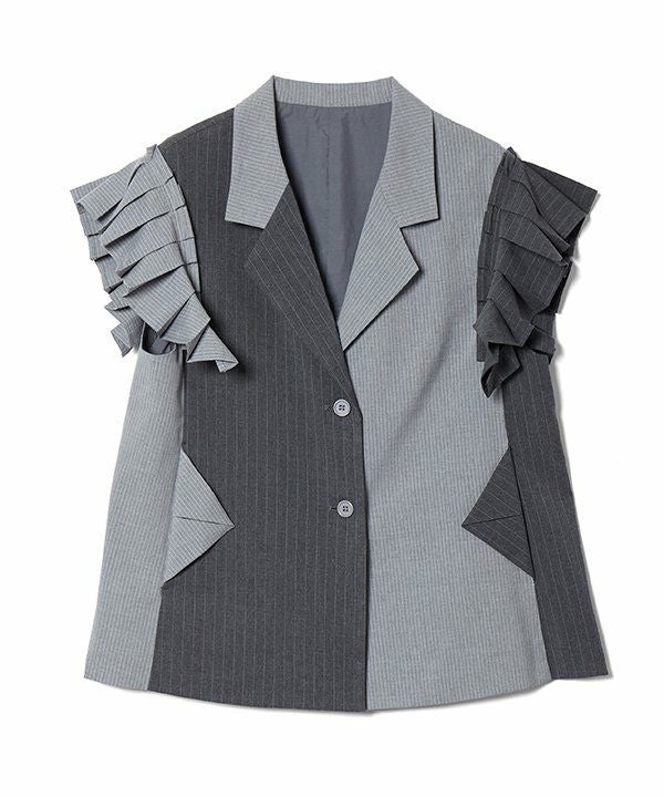 シックな袖プリのジレ | AS KNOW AS オンラインショップ