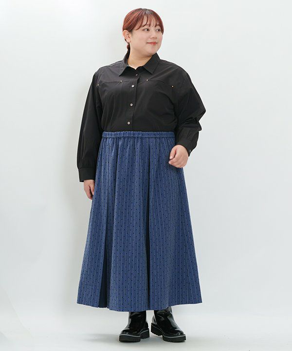 【新品】Diagram♩青色♩ロングプリーツスカート 線に点にプリーツのSK | AS KNOW AS オンラインショップ