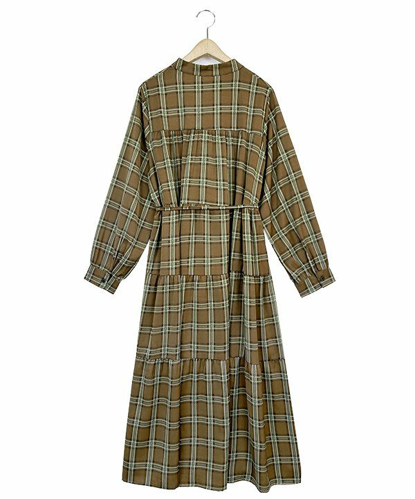 つなぎ服 緑と茶色のチェック柄 チェックの段々OP | AS KNOW AS オンラインショップ