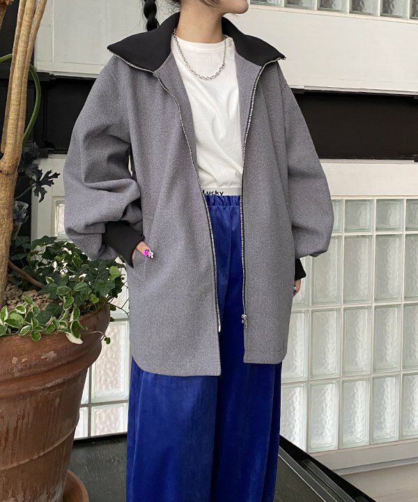 リブカラーZIPコート | AS KNOW AS オンラインショップ