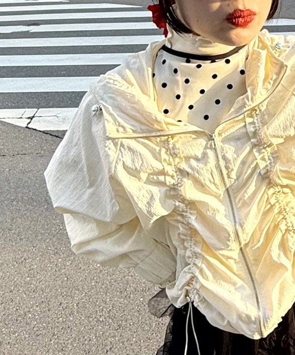 あゆ様 ブルゾン Sオフ白 自由にダブギャザBZ | AS KNOW AS オンラインショップ