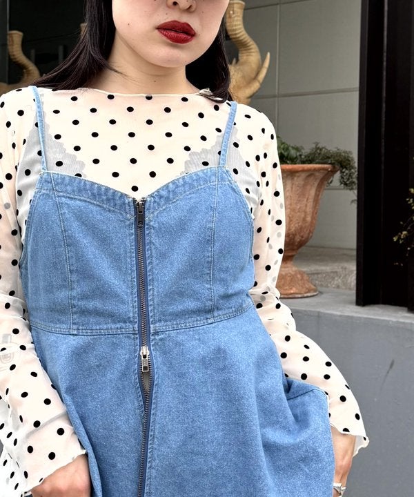 【美品】 45R ベスト デニム柄 止水ジップ ダブルジップ 内ポケット 3 ダブルジップキャミ | AS KNOW AS オンラインショップ