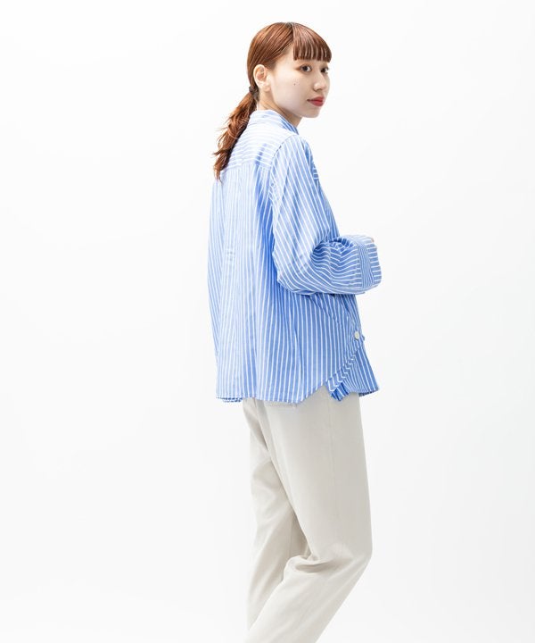 u*i様 【早い者勝ち】knosis ストライプ ワークシャツ 青 XL 新品未 ストレッチコットン シンストライプシャツ Classic Fit