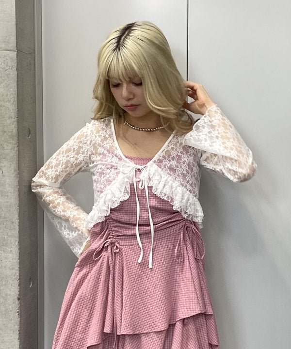 チュールレースの胸あき半袖ボレロ ピンク 楽天市場】ボレロ カラーボレロ レース刺繍 フリーサイズ パーティー
