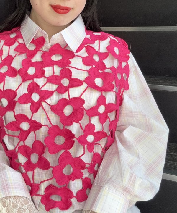 356. AS KNOW AS アズノゥアズ　花柄レースベスト　8サイズ ベスト | アズノゥアズ レディース服のファッション通販サイト