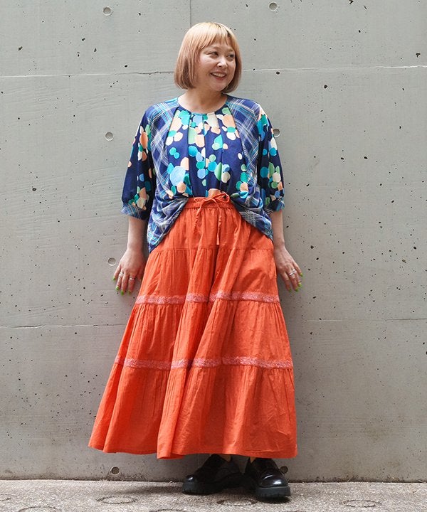 ラインで刺繍でギャザSK | AS KNOW AS オンラインショップ