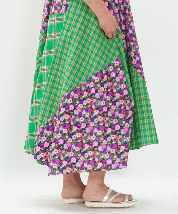 美品／as know as olaca オオラカ　花柄　パッチワークワンピース オオラカ | 大きいサイズ（15号～21号）のレディース服通販サイト
