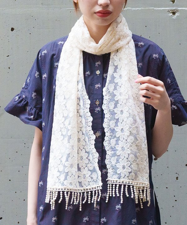 お花刺繍レースストール | AS KNOW AS オンラインショップ