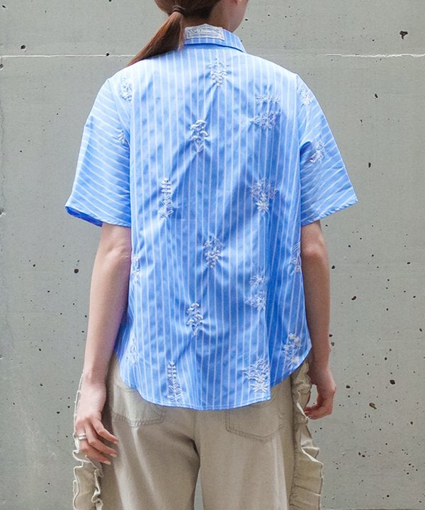 34 アズノゥアズ Asknowas 刺繍 チェック 花柄 ブラウス シャツ AS KNOW AS（アズノゥアズ） ブラウス シャツアレンジ可能2WAY