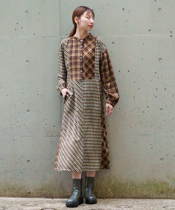 チェックの小窓ワンピ | AS KNOW AS オンラインショップ
