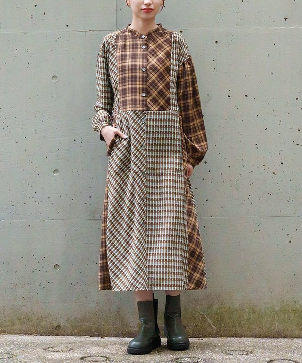 チェックの小窓ワンピ | AS KNOW AS オンラインショップ