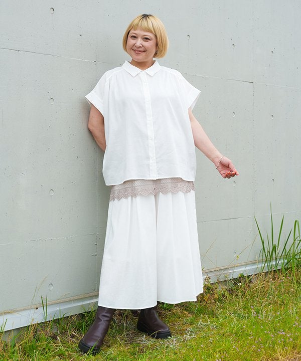 ホワイトスリムパンツ サイズ1 ギャザワイドギャザPT | AS KNOW AS オンラインショップ