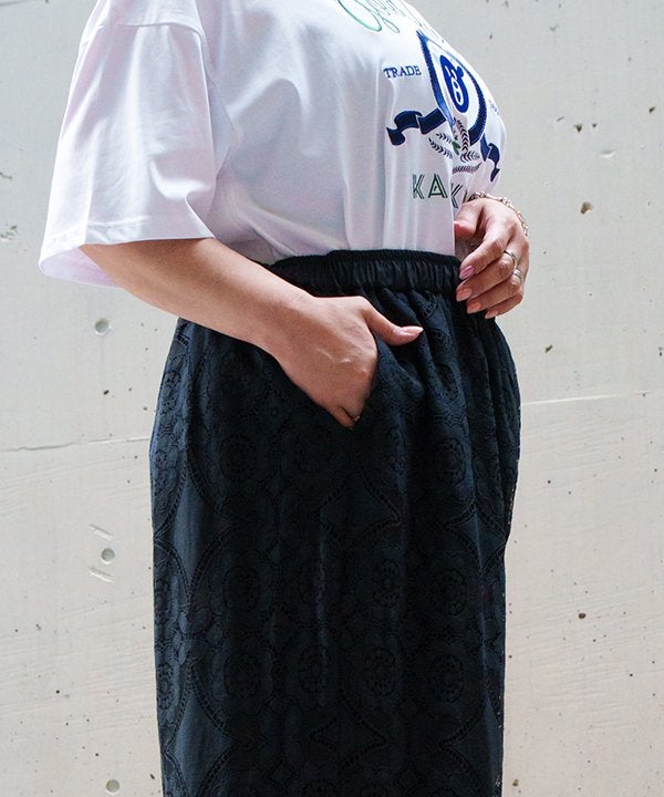 AS KNOW AS olaca レア レース 刺繍 デニム 15号 オオラカ | 大きい